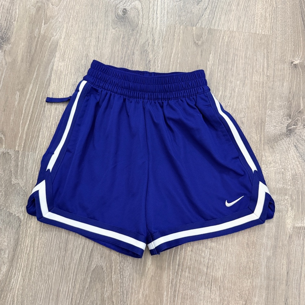 Nike Boys Deep Blue Athletic Shorts with White Trim Size Small